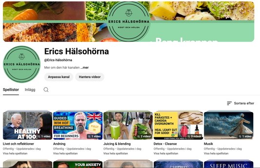 Youtube kanalen med spellistor för hälsa