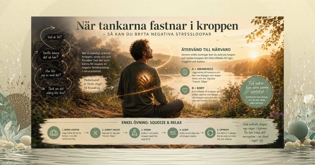 Om man har haft stress, utmattning, oro, smärta, diffusa symtom eller en kropp som varit i obalans under lång tid, kan hjärnan börja skapa ett mönster där den hela tiden letar efter vad som är fel.&nbsp;
