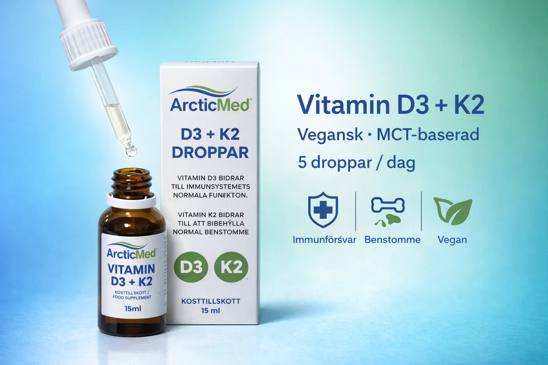 ArcticMed D-vitamin D3 + K2 i flytande droppform