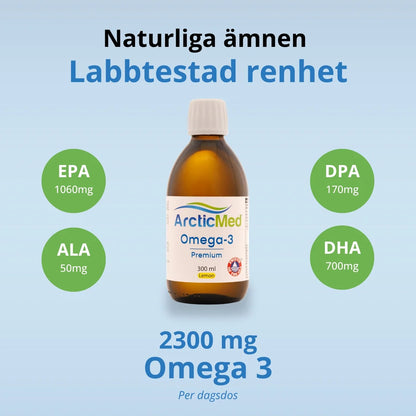 ArcticMed Omega-3 Premium med citron – flytande omega-3 fiskolja