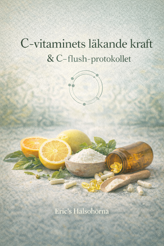 Digital kurs om C-vitaminets läkande kraft och C-flush-protokollet – hur C-vitamin stödjer immunförsvar, avgiftning och kroppens återhämtning, Eric’s Hälsohörna