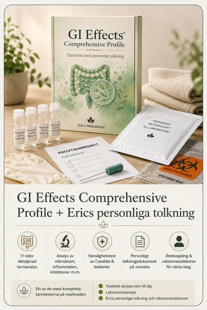 GI Effects tarmanalys med personlig tolkning – avföringstest för IBS, dysbios och tarmhälsa | Erics Hälsohörna