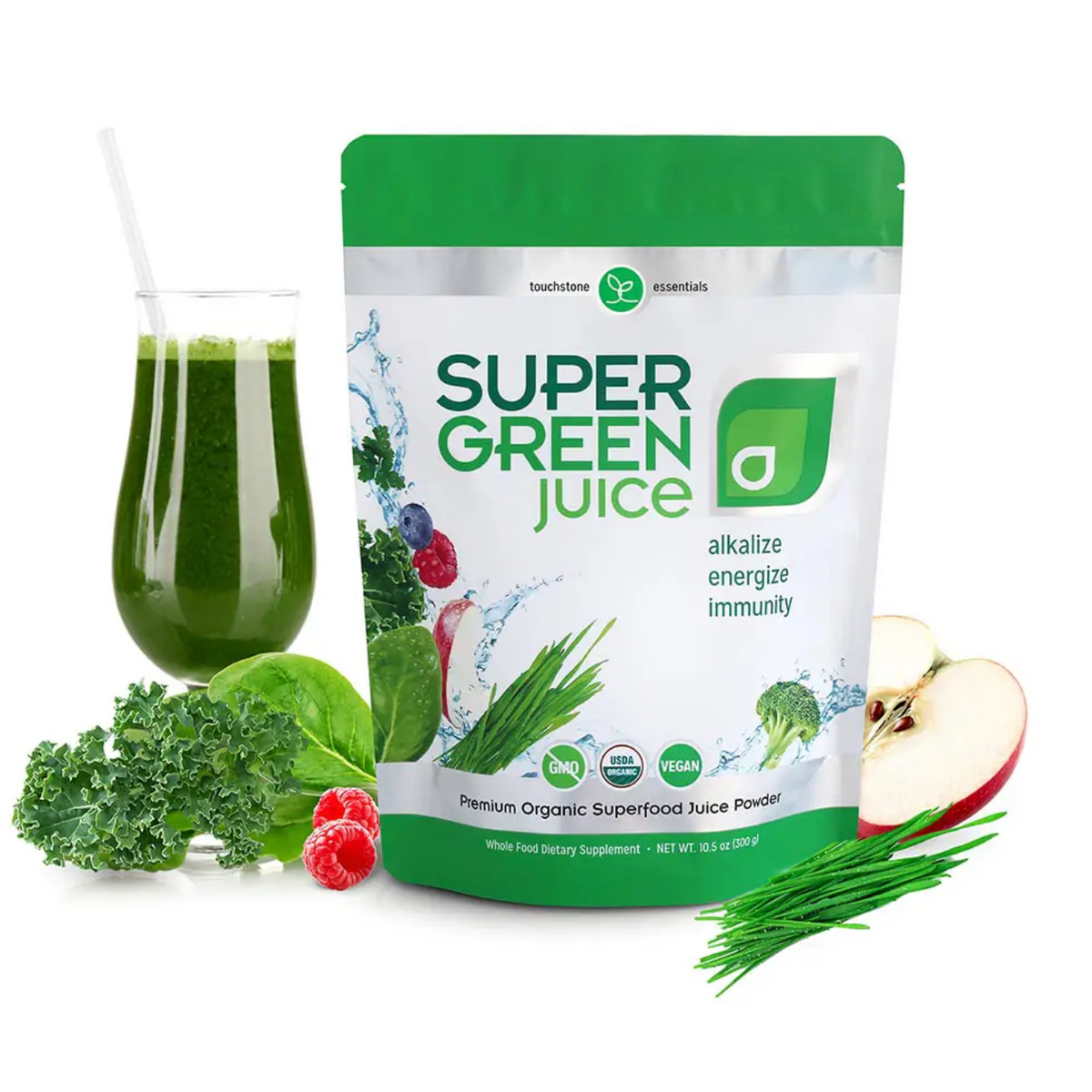 Super Green Juice – grönt pulver med 44 ekologiska superfoods, greens, bär och örter